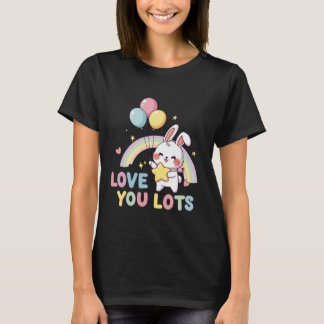 Camiseta Coelho Fofo Ama Você Muito | Coelho Kawaii com Bol