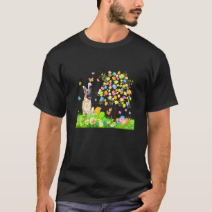 Camiseta Coelho Fofo de Páscoa Ovelheiro Alemão Ovos Árvore
