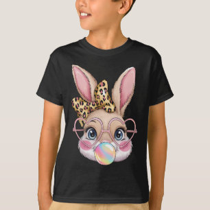 Camiseta Coelho Fofo Face de Leão Arco Meninas Felizes Pásc