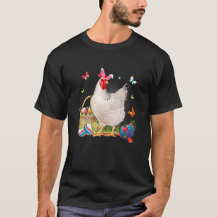 Camiseta Coelho Fofo Galinha Caça de Páscoa Ovos Fazendeiro