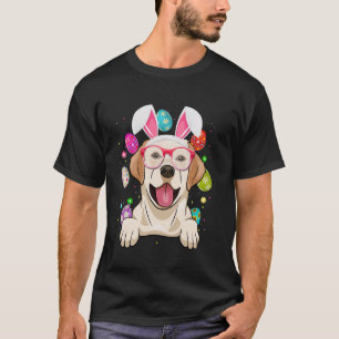 Camiseta Coelho Fofo Labrador Cara de Cachorro Ovos de Pásc
