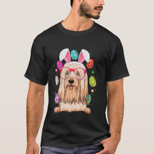 Camiseta Coelho Fofo Rosto de Cachorro Lhasa Apso Ovos da P