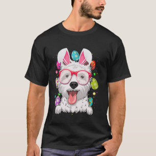 Camiseta Coelho Fofo Westie Cachorro Rosto Ovos de Páscoa D
