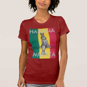Camiseta Coelho Hakuna Matata Cores Vibrantes Rasta Abstr