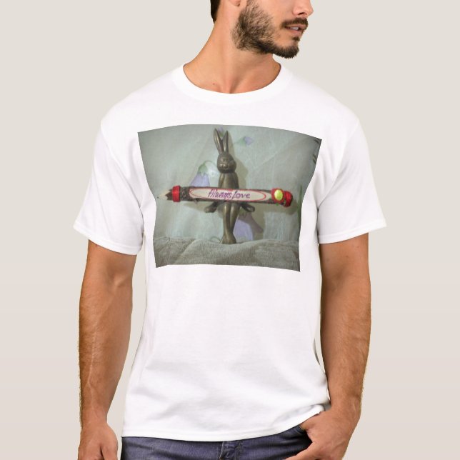 Camiseta Coelho Inspirador: Impressão de Arte de Sinais Sem (Frente)