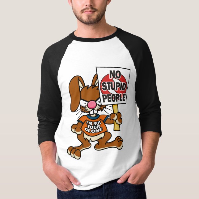 Camiseta Coelho irritado nenhumas pessoas estúpidas 1 (Frente)