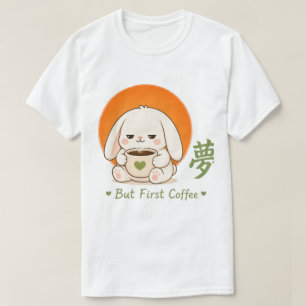 Camiseta coelho kawaii, coelho engraçado, ilustração de coe
