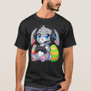 Camiseta Coelho Legal Fones de Ouvido para Jogos de Páscoa 
