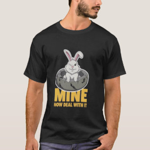 Camiseta Coelho Mal-Humorado AGORA É MEU AGUENTE Pet Humor 