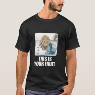 Camiseta Coelho Mal-Humorado ISSO É CULPA SUA Amante de Ani
