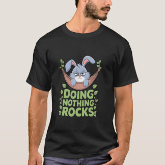 Camiseta Coelho Mal-Humorado SEM FAZER NADA É INCRÍVEL Rela