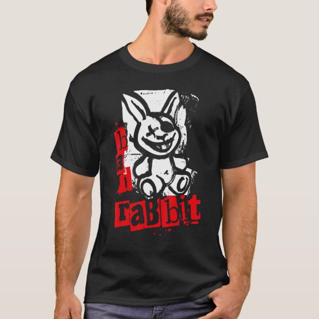 Camiseta Coelho Mau Como Estilo Grunado Paródia (Frente)