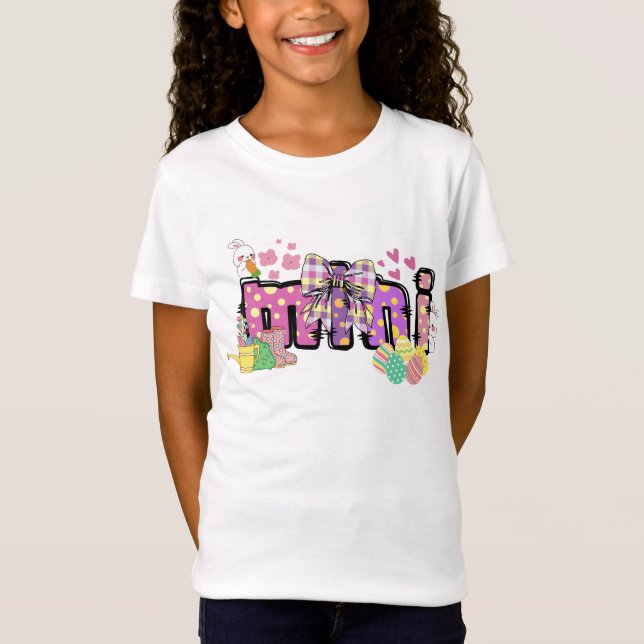 Camiseta Coelho mini coelho bonito de páscoa para crianças (Frente)