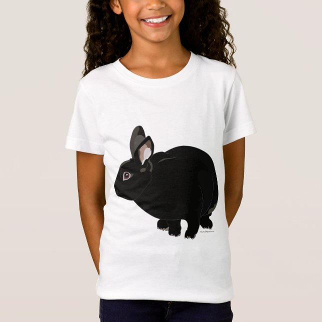 Camiseta Coelho Mini Rex Preto (Frente)