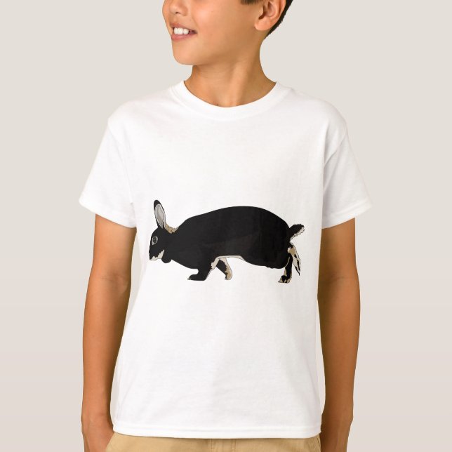 Camiseta Coelho Mini Rex - salto (Frente)