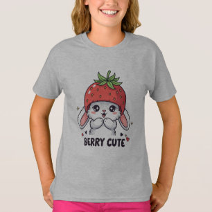Camiseta Coelho Morango Fofo – Animal Kawaii “Muito Fofo”