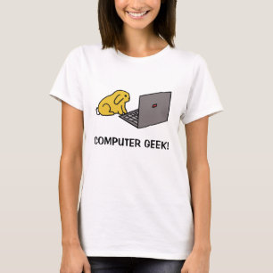 Camiseta coelho no laptop, GEEK do COMPUTADOR!