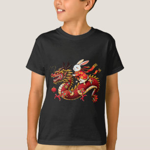 Camiseta Coelho passeio Dragão Chinês Divertido Homens Mulh