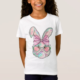 Camiseta Coelho Pastel com Óculos de Coração