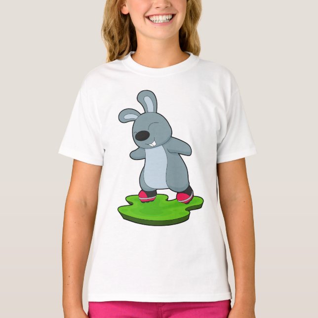 Camiseta Coelho Patins inline Patins em linha (Frente)