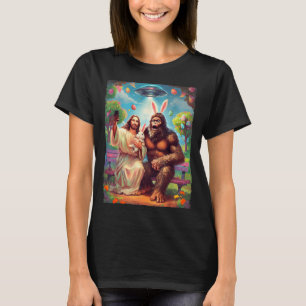 Camiseta Coelho Pé Grande divertido Páscoa Jesus Sasquatch