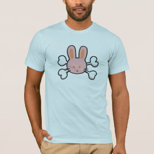 Camiseta coelho rosa Caveira e Ossos Cruzados