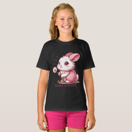 Camiseta Coelho Rosa e Desejo de Dente-de-Leão