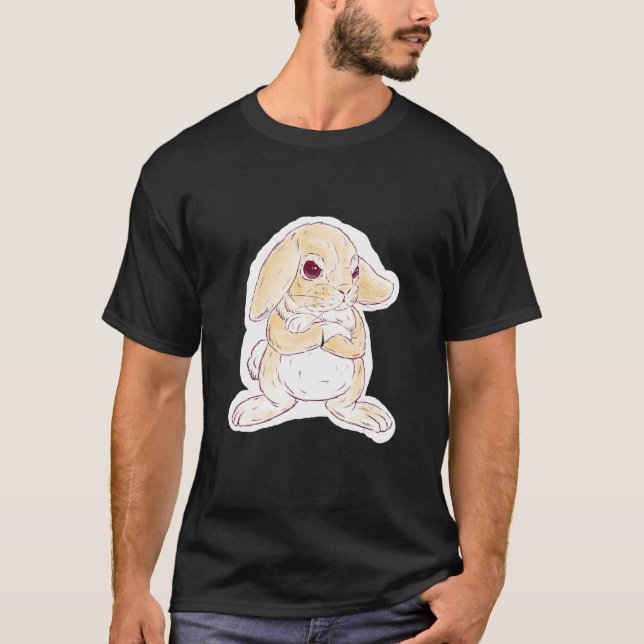 Camiseta Coelho sem graça atravessando pequenas patas lisas (Frente)