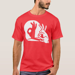Camiseta Coelho sombra da mão OK Símbolo italiano Ok pico b