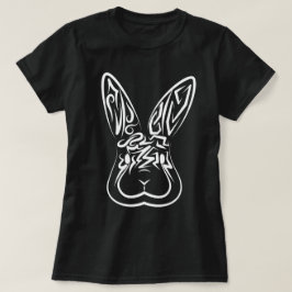 Camiseta Coelho Tribal Negro e Branco
