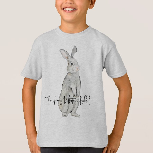 Camiseta Coelho veludo engraçado (Frente)