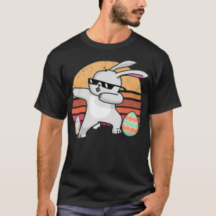 Camiseta Coelho Vintage Dabbing Hip Hop Bunny Dia de Páscoa