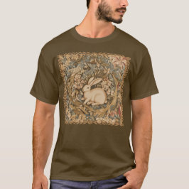 Camiseta Coelho Vintage em Estilo Tapeçaria Medieval