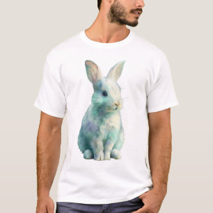 Camiseta Coelhos Artísticos Iridescentes em Aquarela Pastel