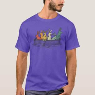 Camiseta Coelhos bonito Em Cores Retroríficas Em Um Coelhin
