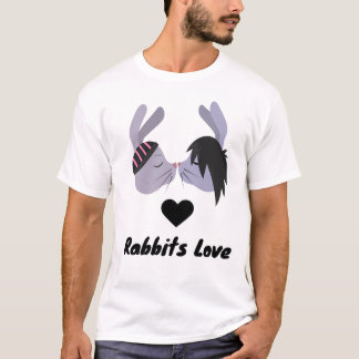 Camiseta coelhos Com T-shirt de amor