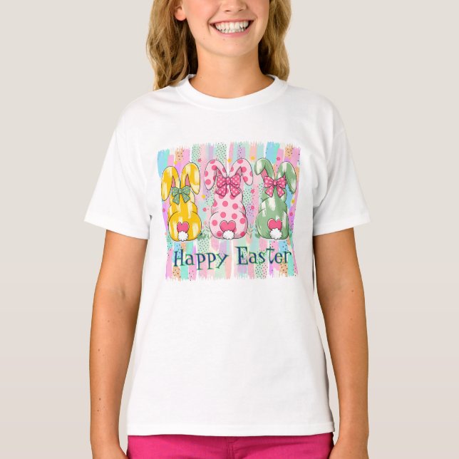 Camiseta Coelhos Felizes de Páscoa (Frente)