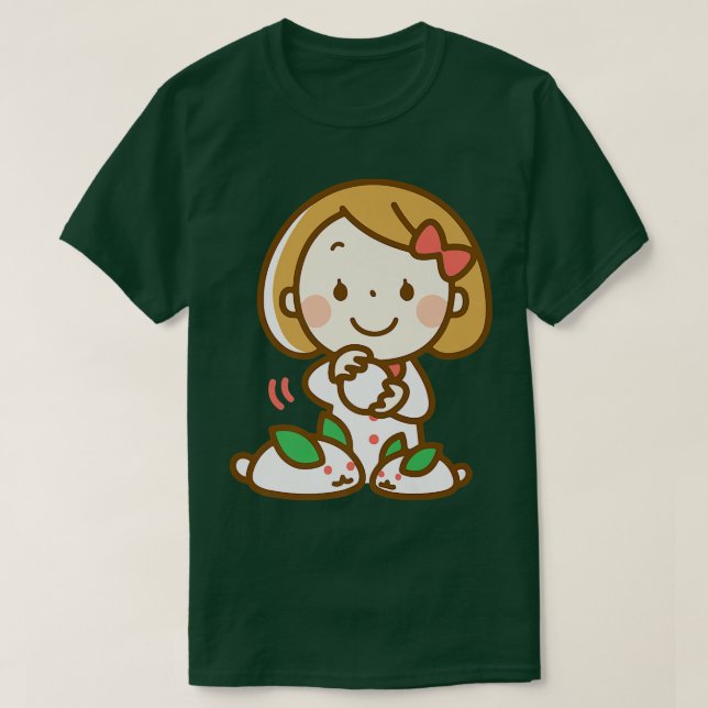 Camiseta Coelhos Felizes para Garotas e Neve (Frente do Design)