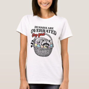 Camiseta Coelhos Guaxinins de Páscoa Superestimados Fiquem