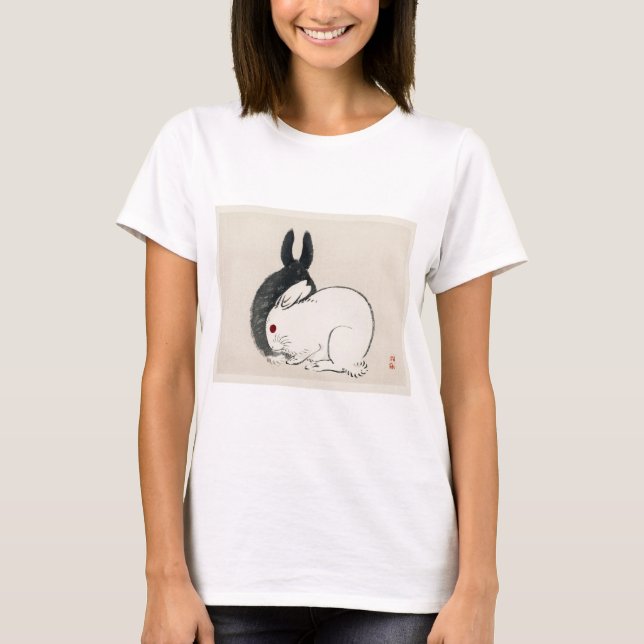 Camiseta Coelhos negros e brancos de Kono Bairei (Frente)