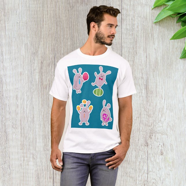 Camiseta Coelhos páscoas Mens T-Shirt (Criador carregado)