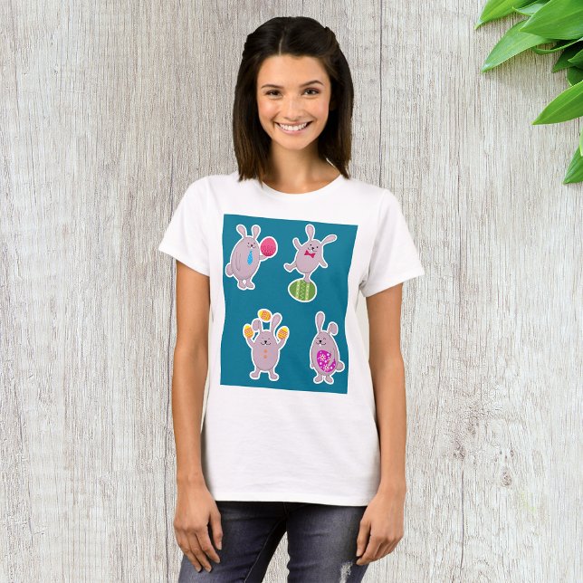 Camiseta Coelhos páscoas Womens T-Shirt (Criador carregado)