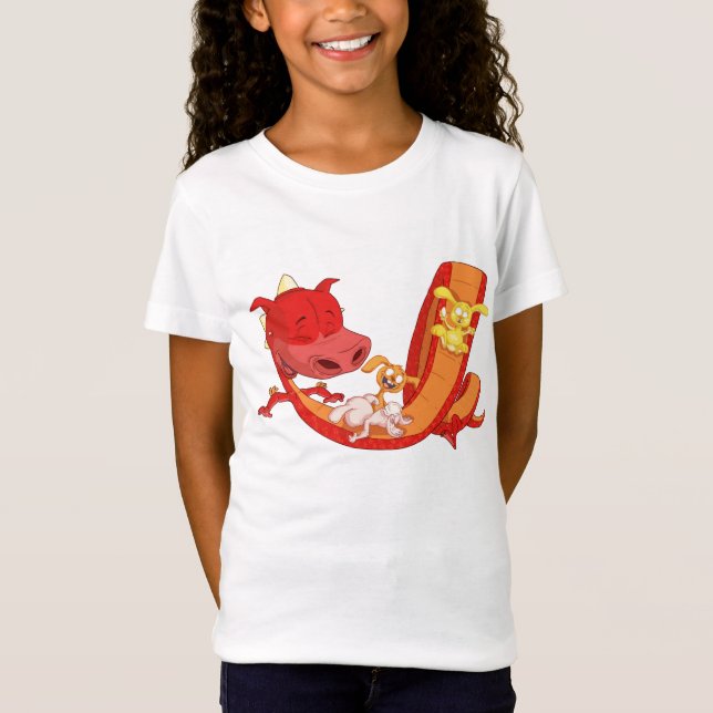 Camiseta Coelhos que deslizam no dragão (Frente)