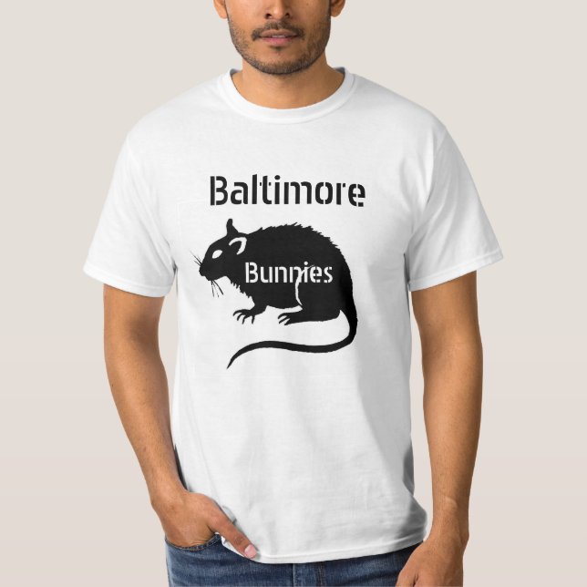 Camiseta Coelhos "RATOS" de Baltimore -- NEGÓCIO com ele! (Frente)