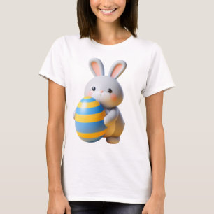 Camiseta Coelhos Whimsical em um Prado Colorido