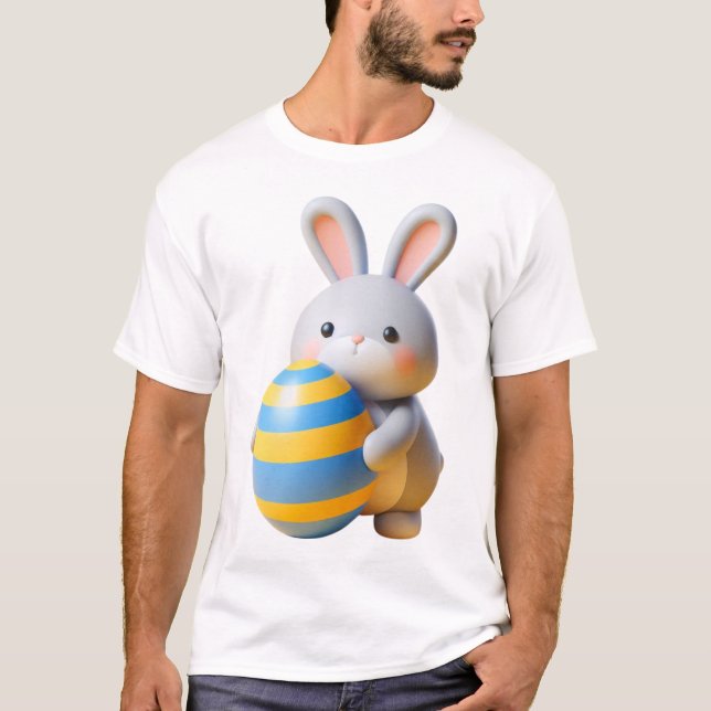 Camiseta Coelhos Whimsical em um Prado Colorido (Frente)
