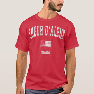 Camiseta Coeur dAlene Idaho ID Vintage American Flag
