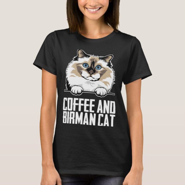 Camiseta Coffee and birman cat (Frente)