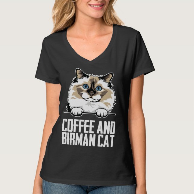 Camiseta Coffee and birman cat (Frente)