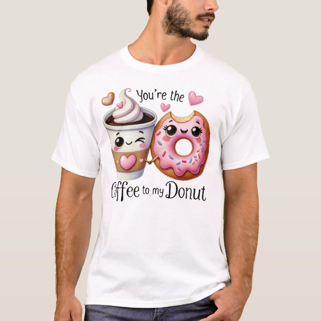 Camiseta Coffee and Donut Kawaii Food Art (Frente)